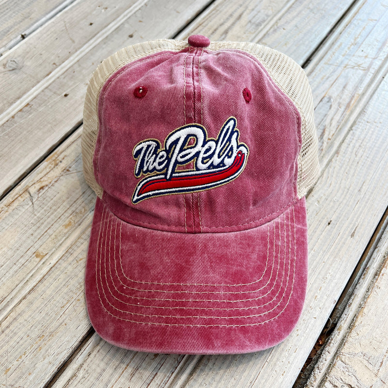 The Pels Trucker Hat-washed red