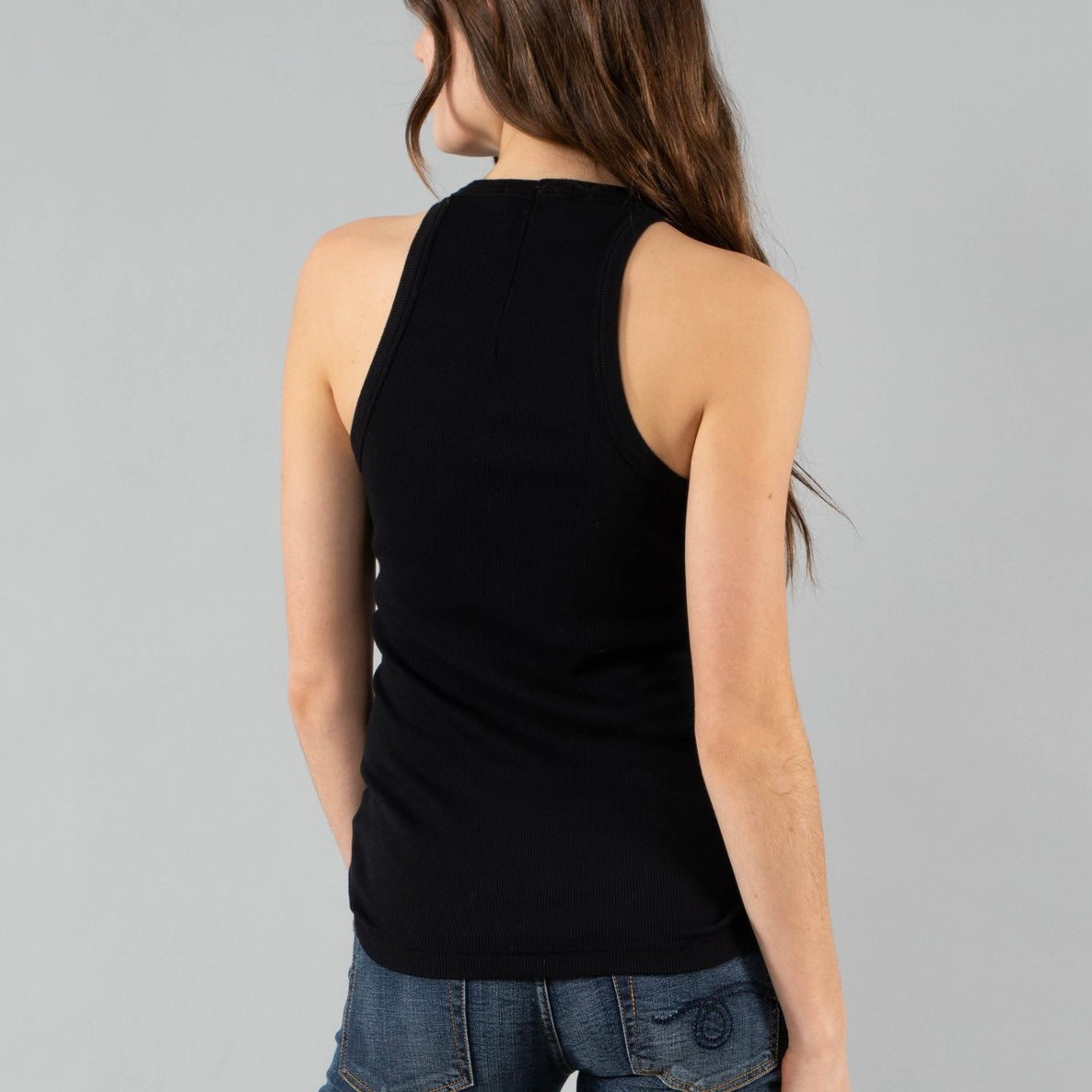 StateSide Rib High-Neck Tank-black – jeantherapy