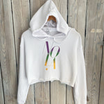 MG NOSL Crop Hoodie-white