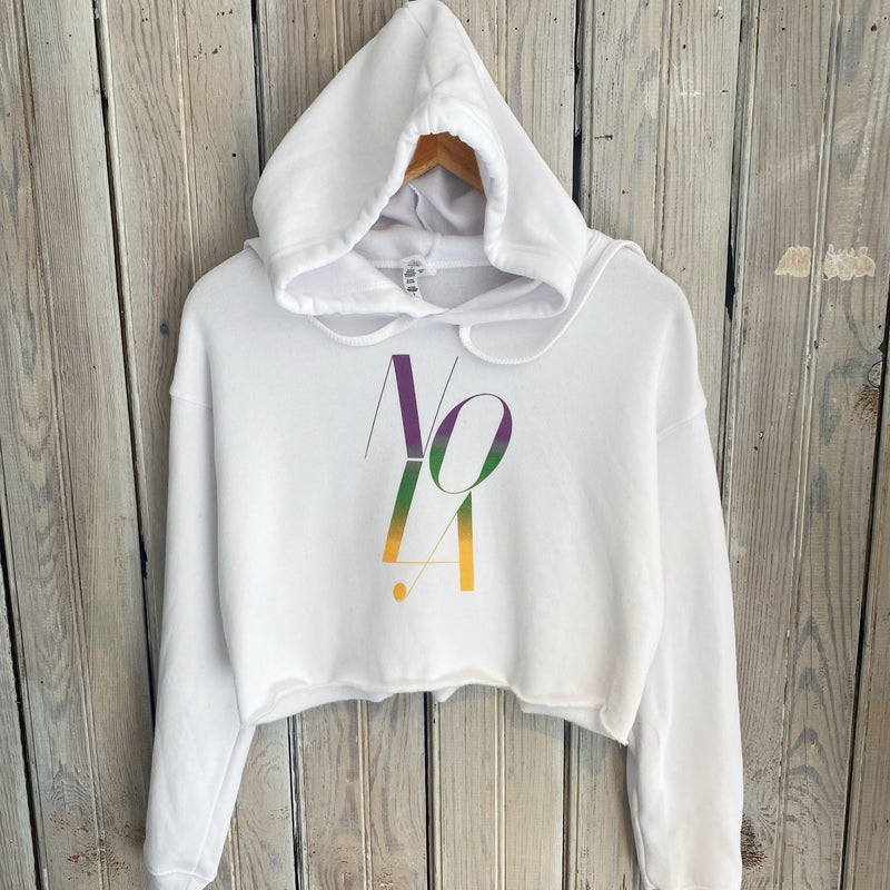MG NOSL Crop Hoodie-white