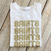 Saints x 5 Burnout Crew-white/gold