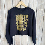 Saints x 5 Cropped Sweatshirt-black