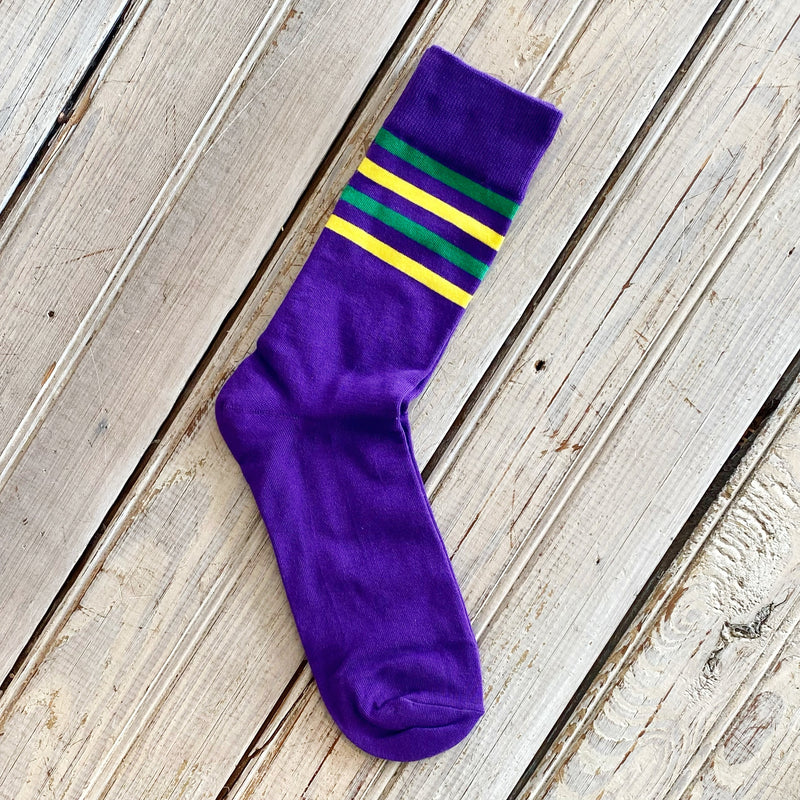 Socks- Mardi Gras Stripe Purple