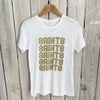 Saints x 5 Burnout Crew-white/gold