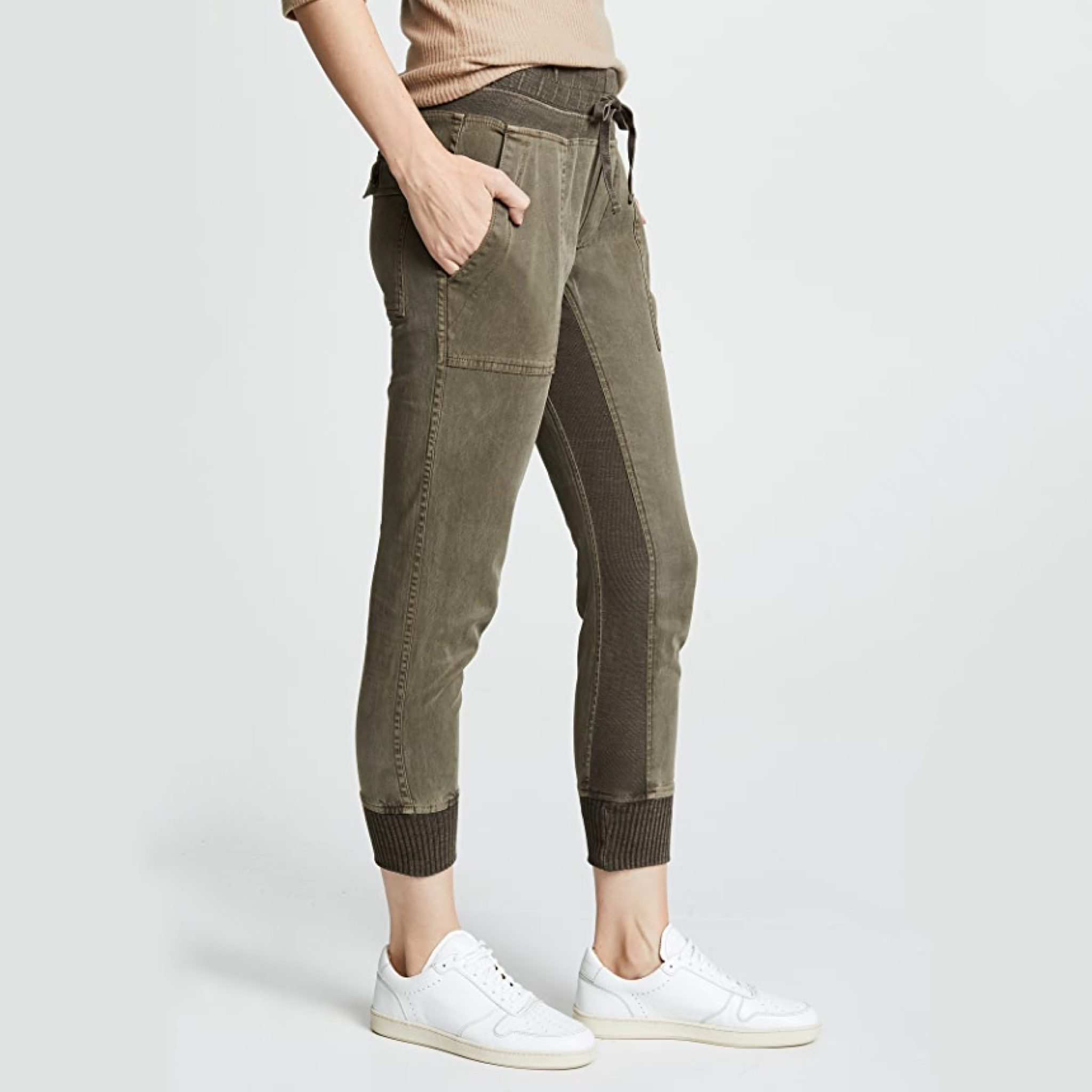James Perse Mixed Media Pant-army green pigment – jeantherapy