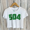 504 Crop Top-white/green