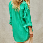 By Together Button Down Shirt-kelly green