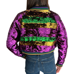 MGC Adult Cropped Sequin Jacket-striped