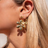 Luv AJ Daisy Statement Earrings-gold