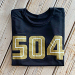504 Crop Top-black & gold