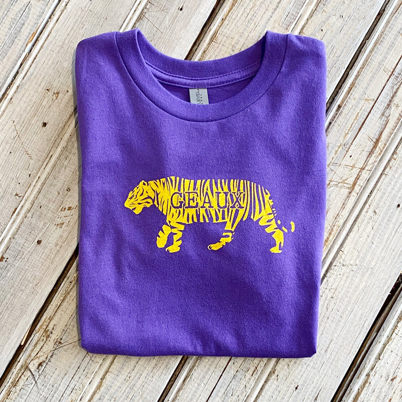 Geaux Tigers Kids-purple