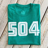 504 Tee-dark green/white