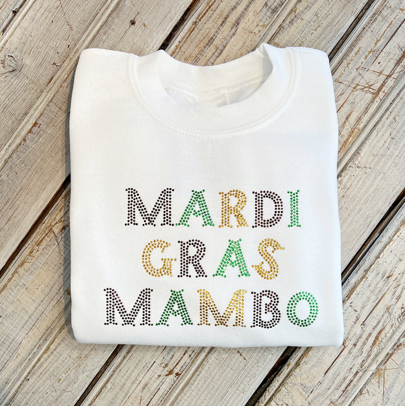 Mardi Gras Mambo Kids Sweatshirt-white