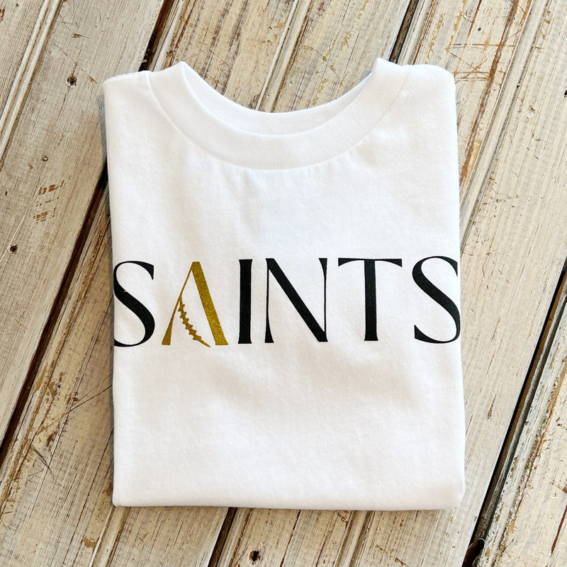Saints "A" Football Kids Tee-white