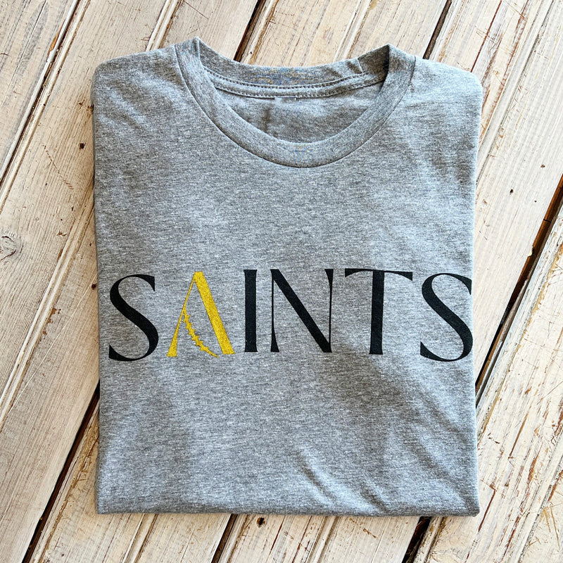 Saints "A" Football Tee-heather grey